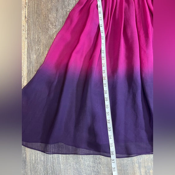 Marc Bouwer Silk/Satin Ombre Chiffon Empire Waist Knee Length Party Dress Size 2 - Picture 12 of 14